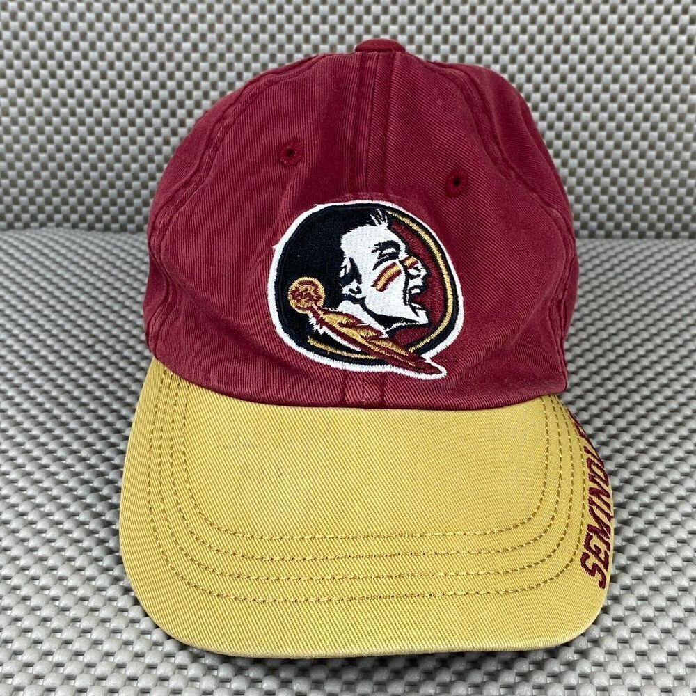 Florida State Seminoles Hat Kids Youth Red Yellow Logo Strap Back